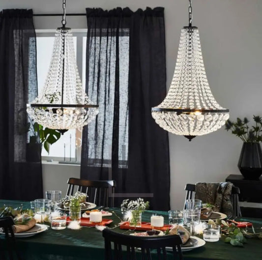 Luminate Living - Classico Chandelier - Transform your home from ordinary to extraordinary with Classico's retro crystal chandelier. Its timeless design will add a touch of elegance and sophistication to any room - from your living room to your dining space. Enjoy the bright, sparkly light that comes from our carefully crafted crystals, and watch as your home is transformed into a place of beauty and grace. With Classico, you'll never have to worry about outdated lighting again!