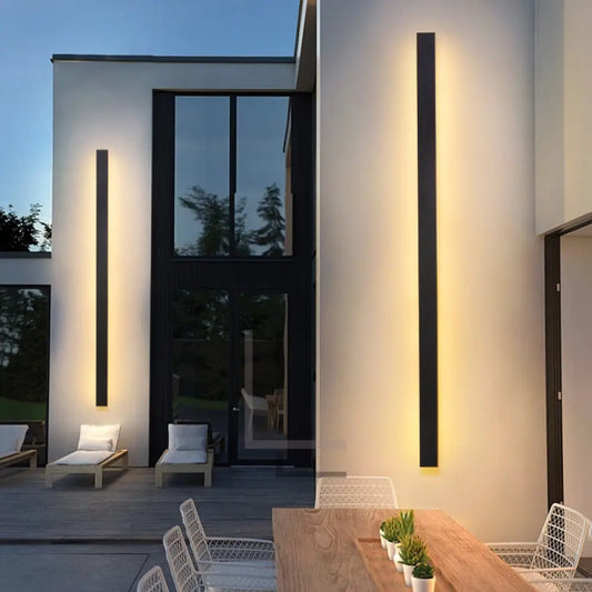 Luminate Living  - Funkis - Funkis - IP65 Waterproof outdoor LED wall light.  Black frosted aluminum surface and bright powerful LED source.   Dimmable version comes with a remote control to adjust brightness and color temperature.