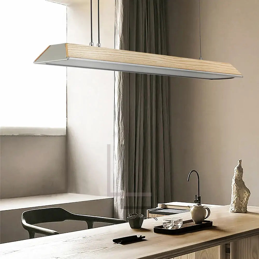 La Cuisine Scandinavian Design Pendant Light from Luminate Living - Minimalist Wooden LED Ceiling Lamp with Adjustable Brightness and Color Temperature, Ideal for Dining Areas, Kitchens, and Offices