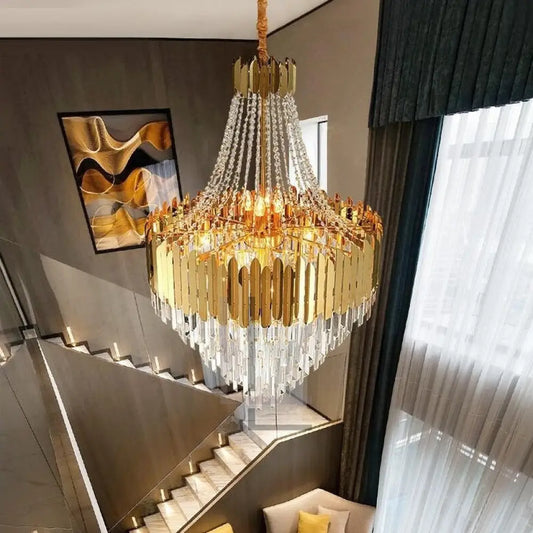 Luminate Living - Santa Barbara - American crystal chandelier gold luxury villa living room decoration chandelier